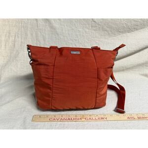 Baggallini Crossbody Bag Orange Nylon Lightweight Organizer Purse & Wristlet